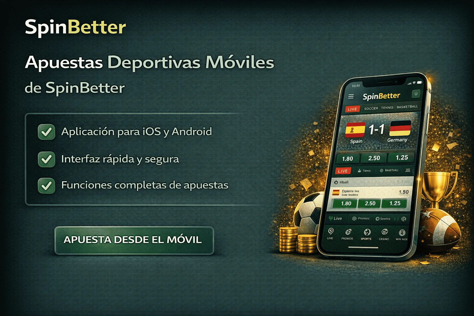 Apuestas Deportivas Móviles de SpinBetter Apuestas Deportivas Móviles de SpinBetter