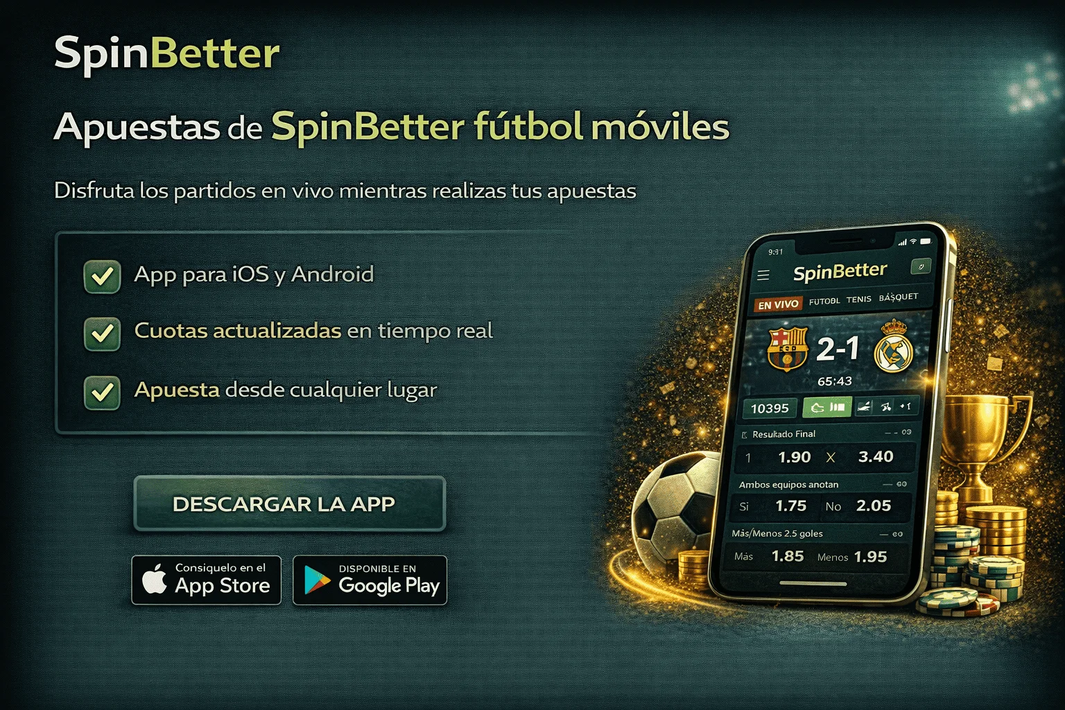 Apuestas de SpinBetter fútbol móviles