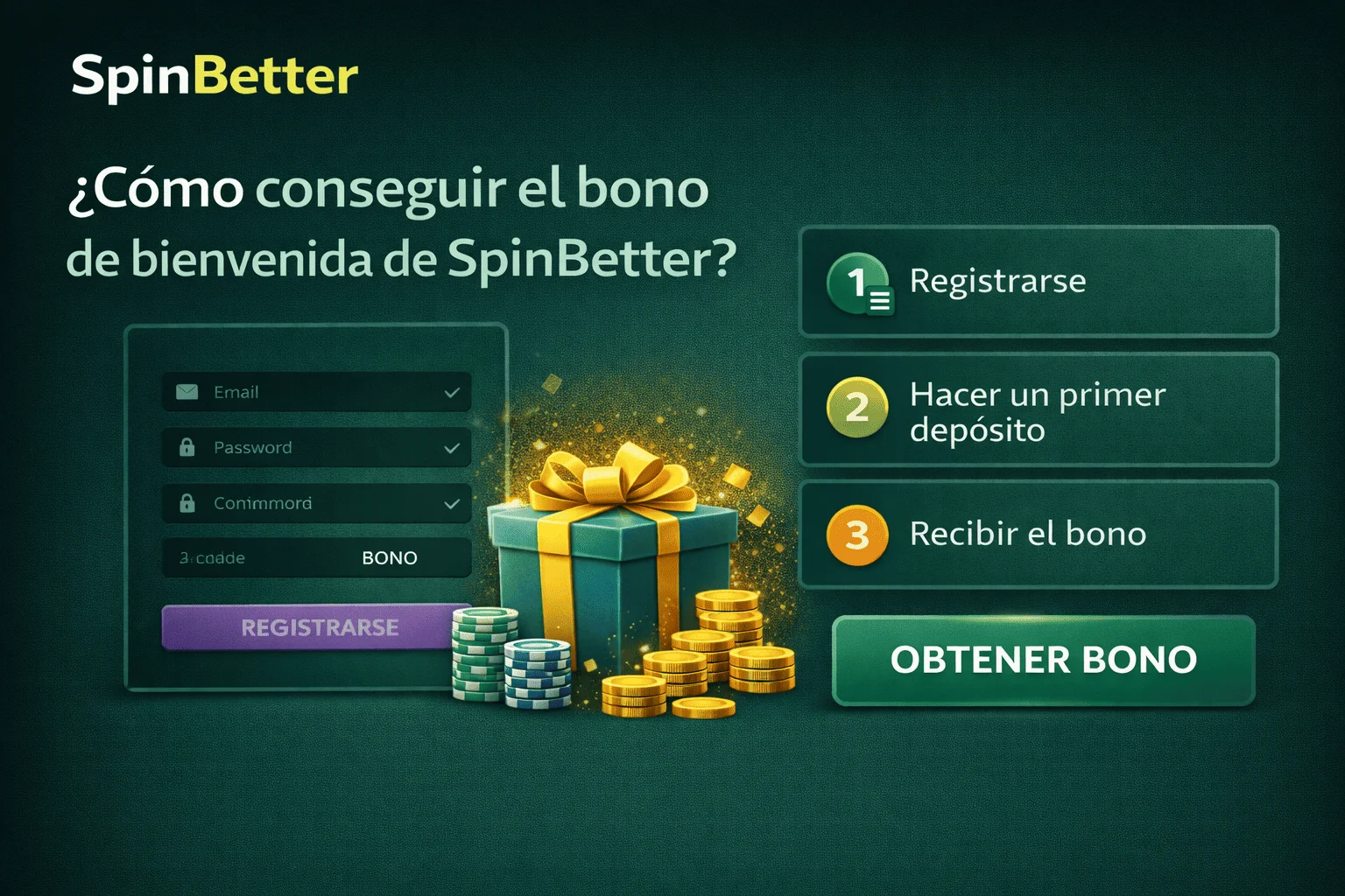 Cómo conseguir el bono de bienvenida de SpinBetter