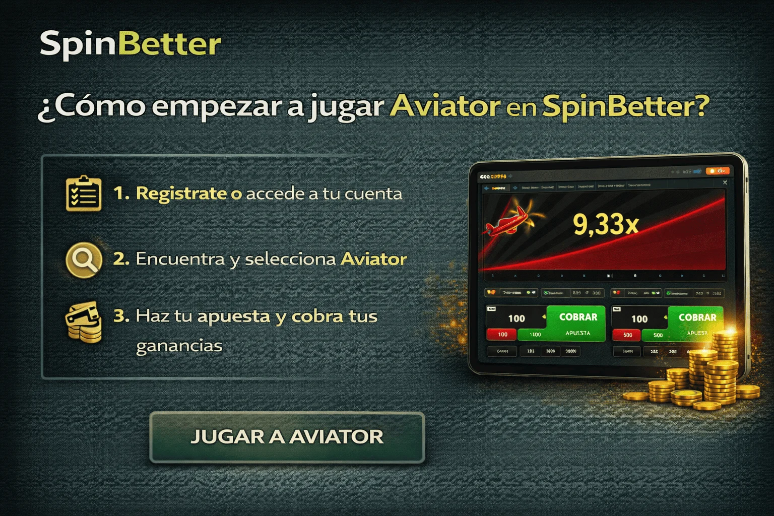 Cómo empezar a jugar Aviator en SpinBetter