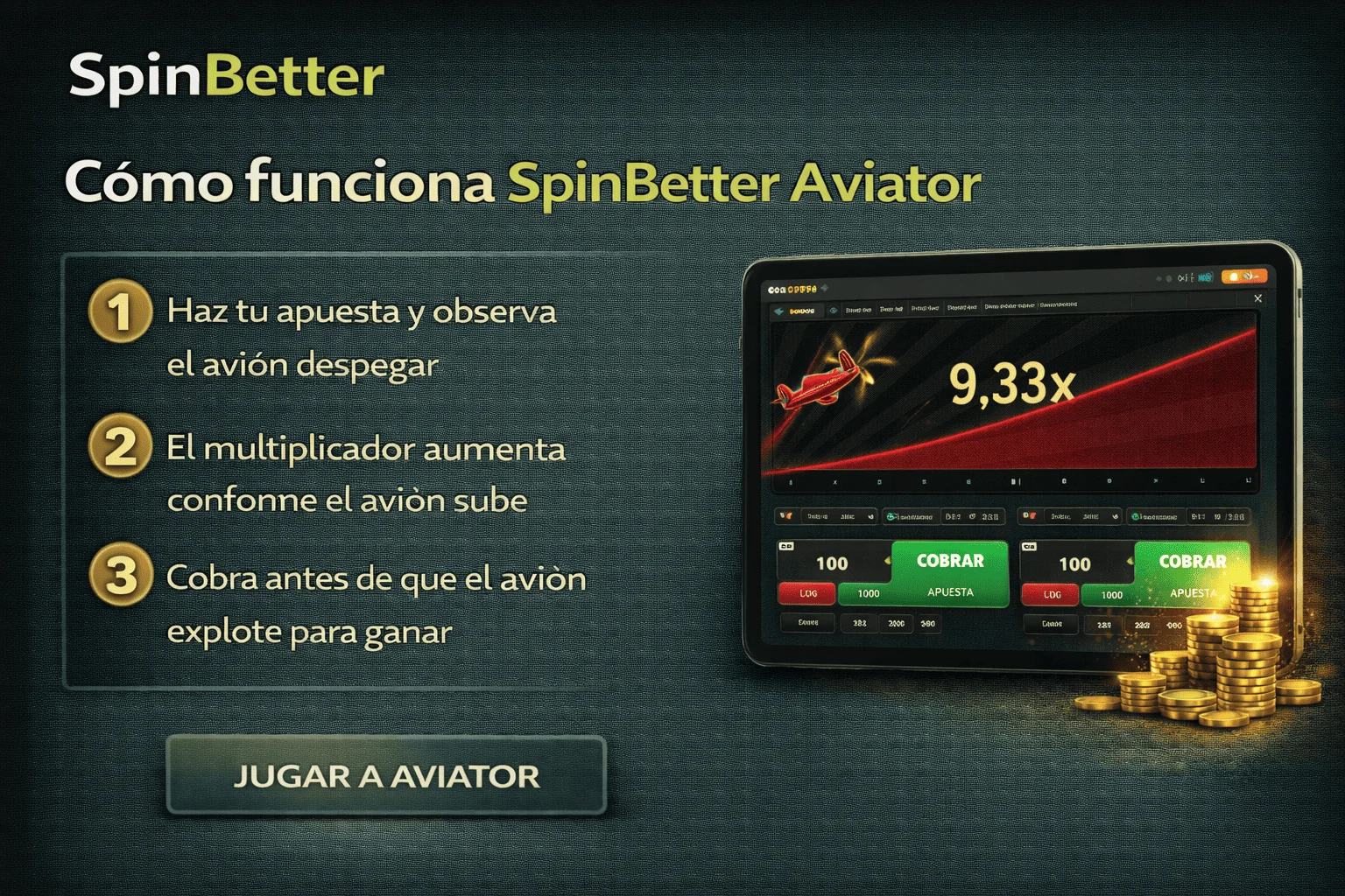 Cómo funciona SpinBetter Aviator