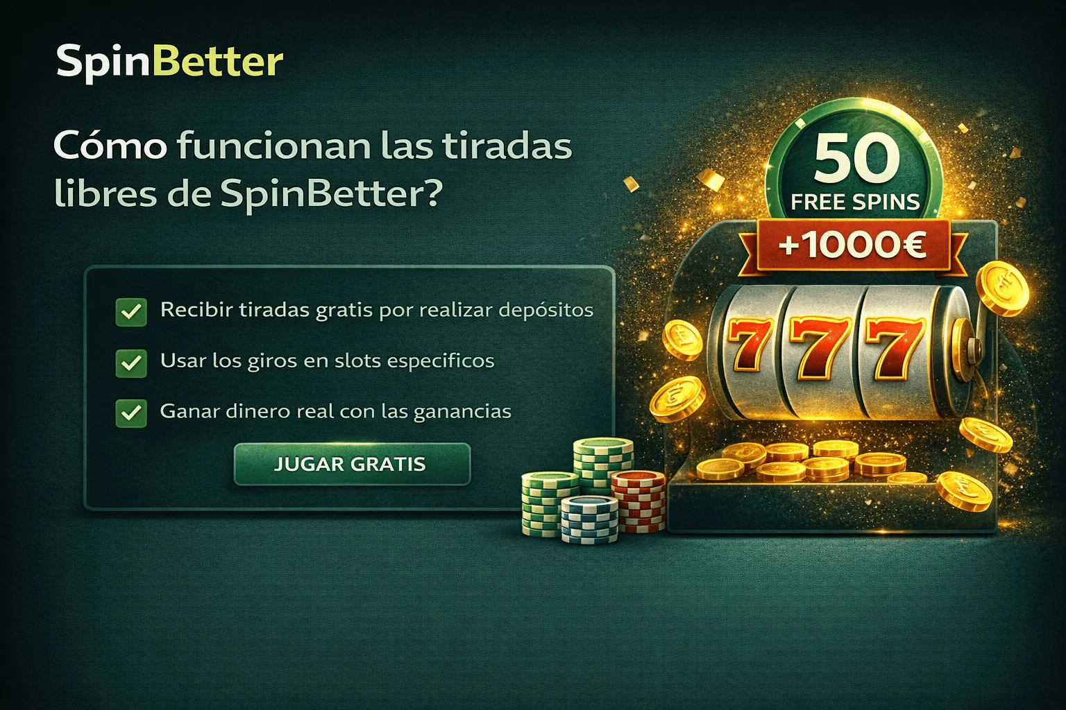 Cómo funcionan las tiradas libres de SpinBetter