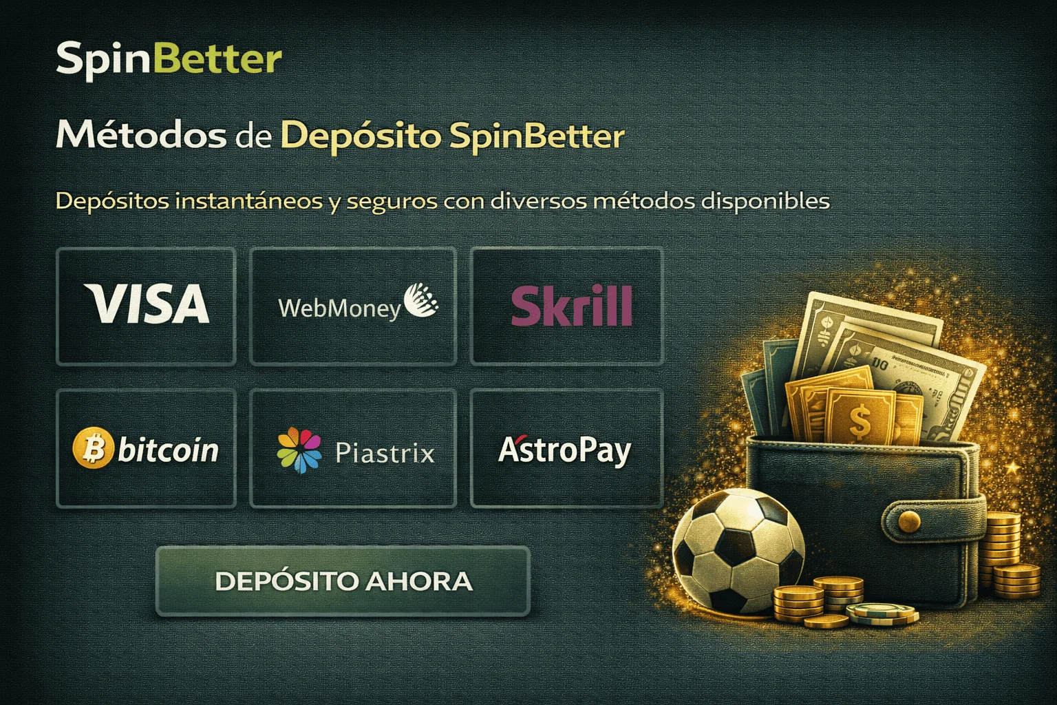 Métodos de Depósito SpinBetter