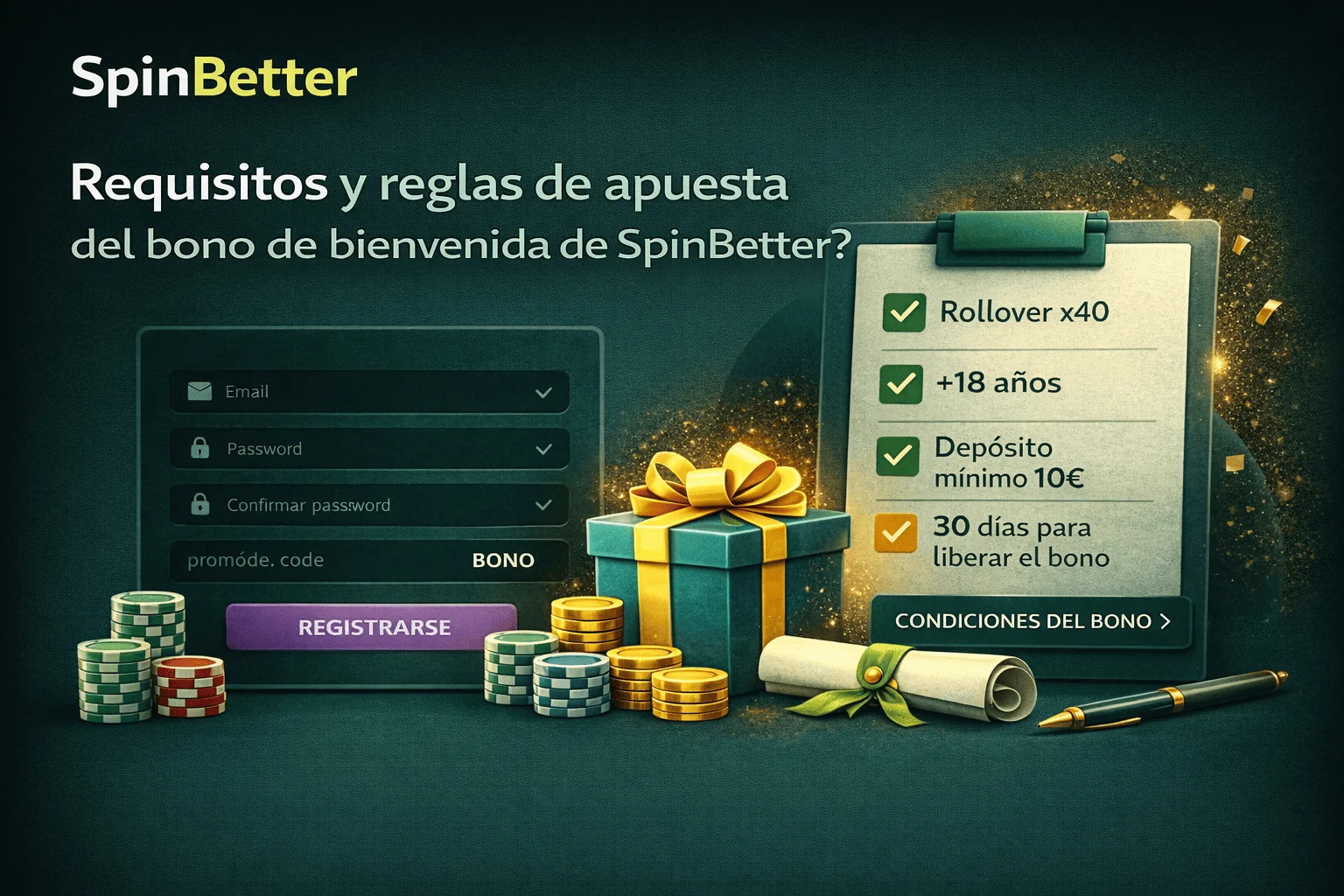 Requisitos y reglas de apuesta del bono de bienvenida de SpinBetter