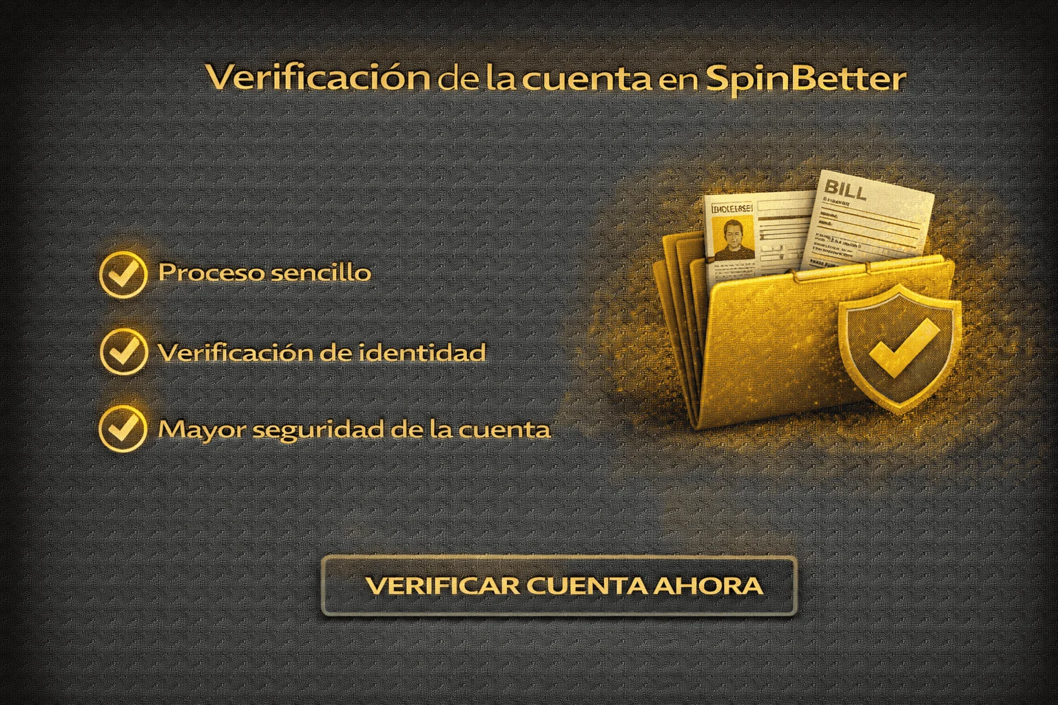 Verificación de la cuenta en SpinBetter Verificación de la cuenta en SpinBetter